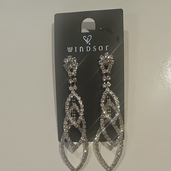 Windsor Jewelry - Windsor Sparkling Silvertone Drop Earrings